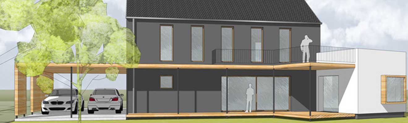 3D-Entwurf Burg-Haus Firma